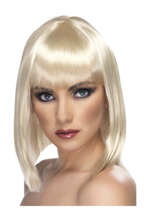 Peluca glamurosa corta rubia