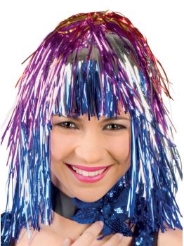 Peluca multicolor brillante festiva para adulto
