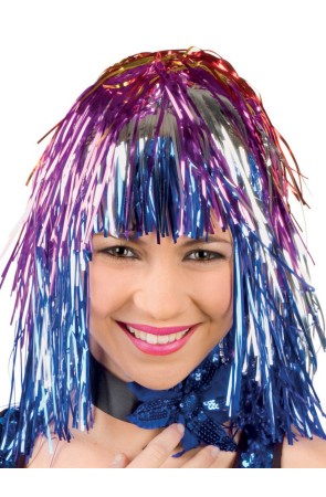 Peluca multicolor brillante festiva para adulto
