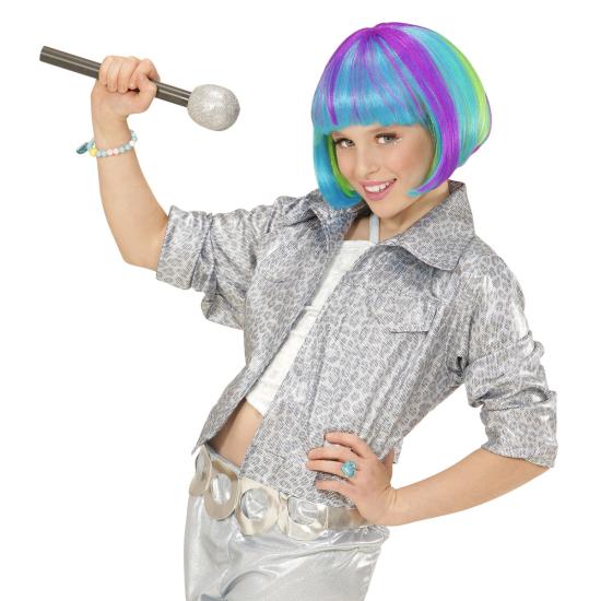 Peluca multicolor media melena para niña