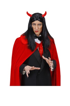Peluca negra de diablo maligno