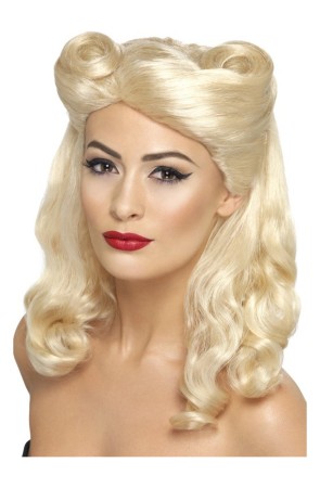 Peluca pin-up de los 40 rubia