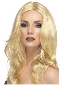 Peluca rubia platino para mujer