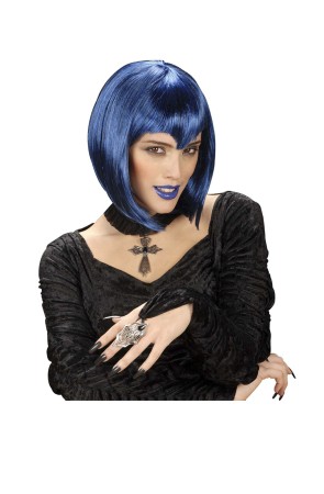 Peluca vampiresa gótica azul