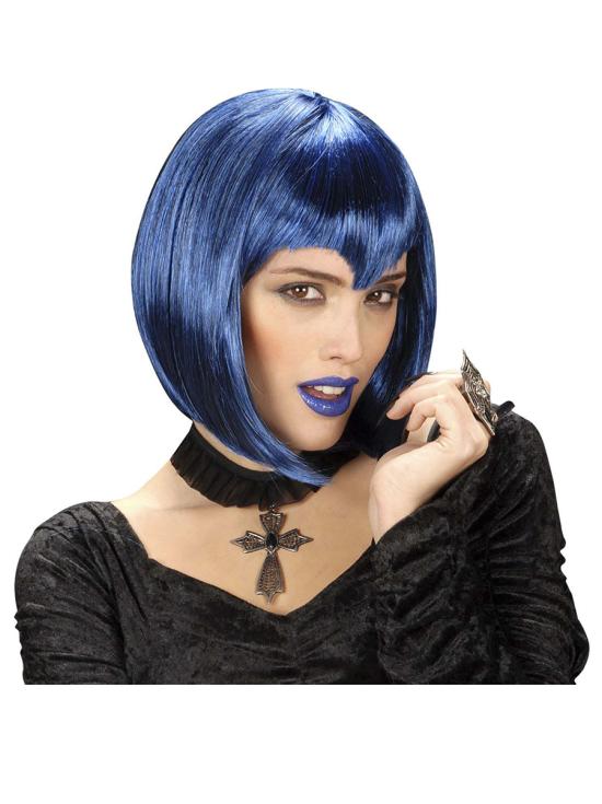 Peluca vampiresa gótica azul