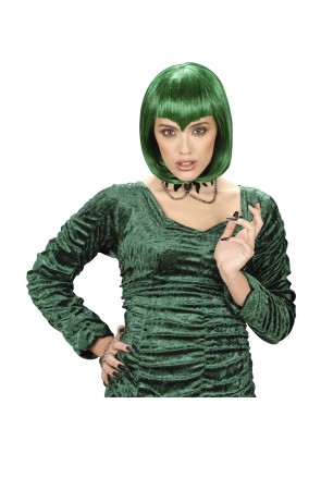 Peluca vampiresa gótica verde