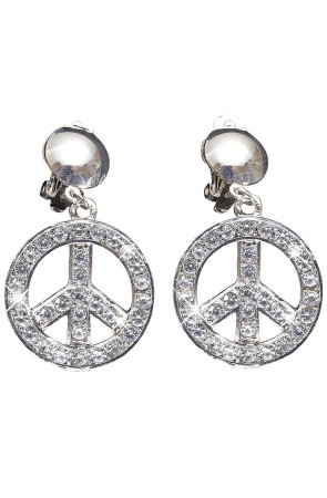 Pendientes de paz con brillantes para adulto