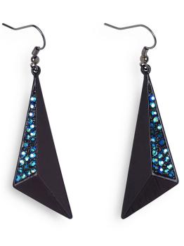 Pendientes negros disco para mujer