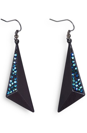 Pendientes negros disco para mujer