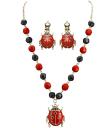 Pendientes y collar de mariquita para mujer