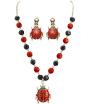 Pendientes y collar de mariquita para mujer