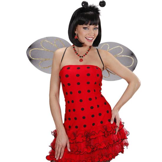 Pendientes y collar de mariquita para mujer