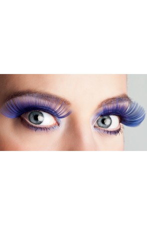 Pestañas azules largas para mujer