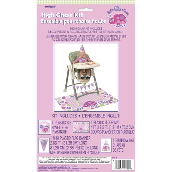 Set de 1º cumpleaños mariquita rosa