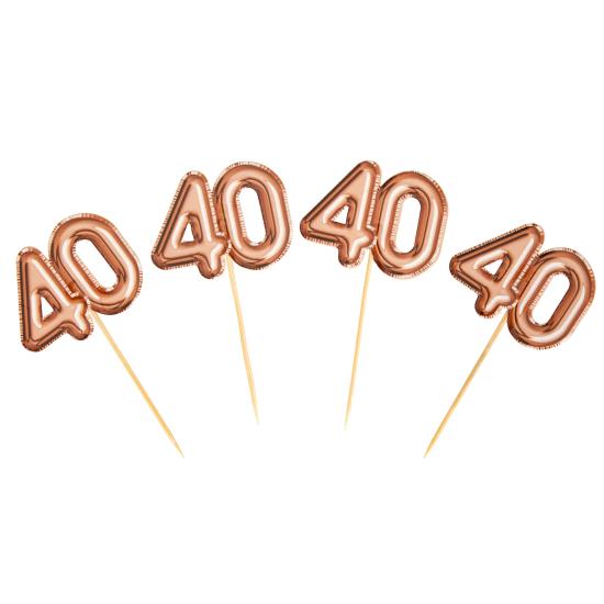 20 toppers decorativos "40" en oro rosa - Glitz & Glamour Pink & Rose Gold 20 toppers decorativos "40" en oro rosa - Glitz & Glamour Pink & Rose Gold