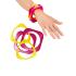 Set de 4 pulseras disco rosas y amarillas para mujer