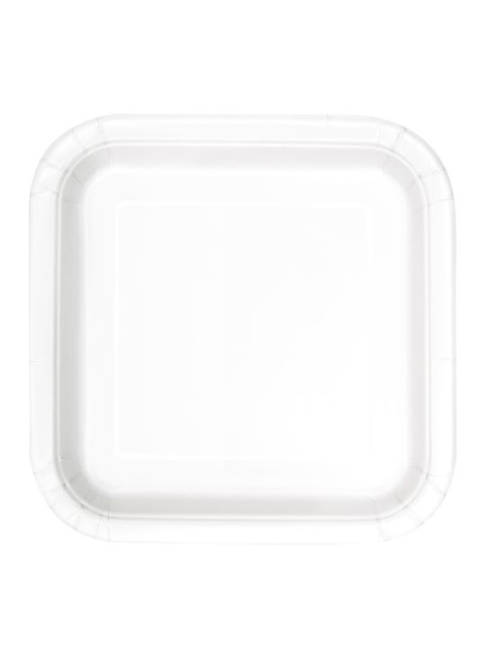 8 platos blancos (23 cm) - Línea Colores Básicos