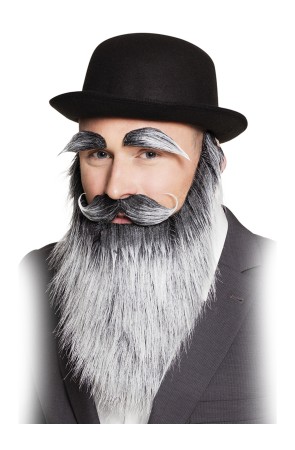 Kit de Barba y Bigote con Cejas Canosas.
