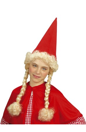 Sombrero de gnoma con trenzas para niña