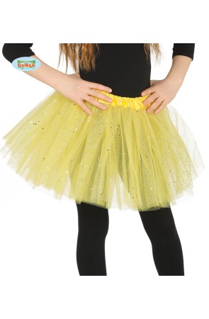 Tutú amarilla con brillantina para niña