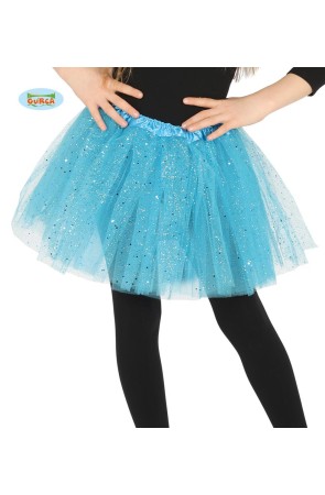 Tutú azul con brillantina para niña