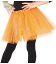 Tutú naranja con brillantina para niña