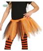 Tutú naranja y negro con brillantina para niña