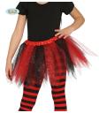 Tutú rojo y negro con brillantina para niña
