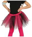 Tutú rosa y negro con brillantina para niña
