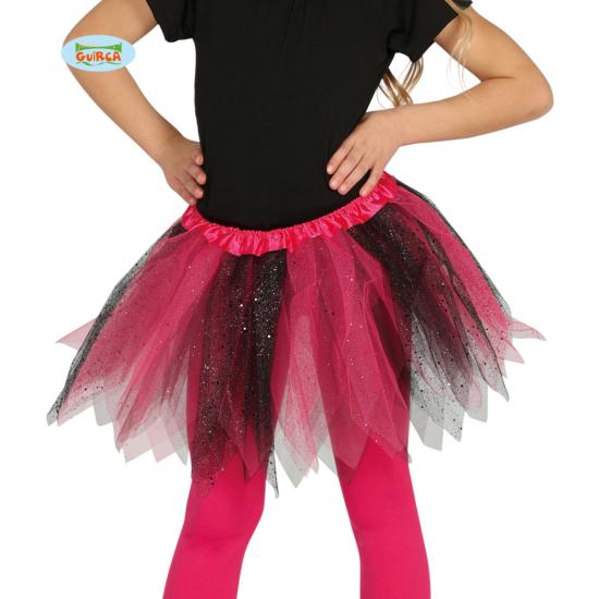 Tutú rosa y negro con brillantina para niña > Accesorios Textiles para  Disfraces > Complementos para Disfraces > Tutús para Disfraces