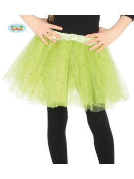 Tutú verde con brillantina para niña