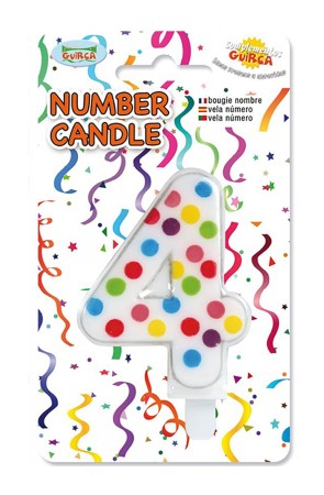 Vela de Cumpleaños Confeti Número 4
