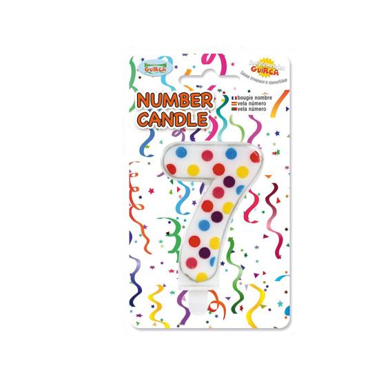 Vela de Cumpleaños Confeti Número 7 Vela de Cumpleaños Confeti Número 7