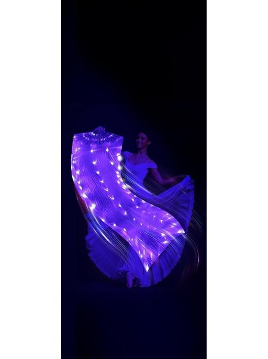 Abanico Blanco con LEDs Multicolor (75x150 cm) – Accesorio Luminoso para Fiestas, Carnaval y Halloween