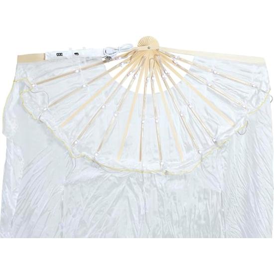 Abanico Blanco con LEDs Multicolor (75x150 cm) – Accesorio Luminoso para Fiestas, Carnaval y Halloween