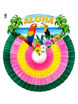 Abanico de Papel Aloha Multicolor 45 cms