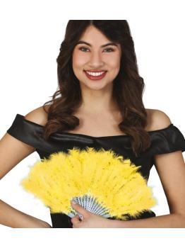 Abanico de plumas Amarillo