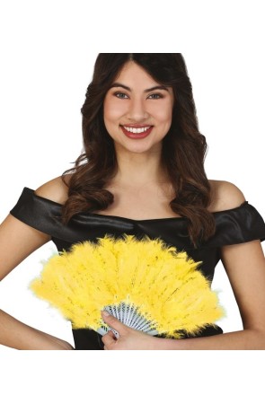 Abanico de plumas Amarillo