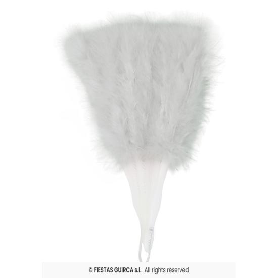 Abanico de Plumas Blanco 16 Palas