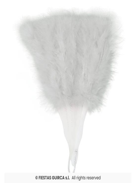 Abanico de Plumas Blanco 16 Palas