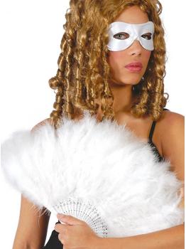 Abanico de Plumas Blanco 16 Palas