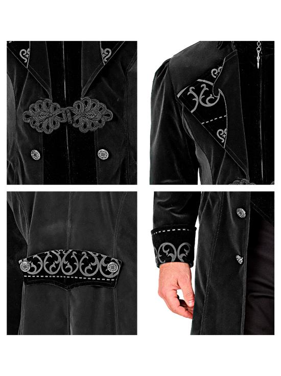 Abrigo gótico para hombre de terciopelo, frac steampunk, para carnaval, Halloween, cosplay