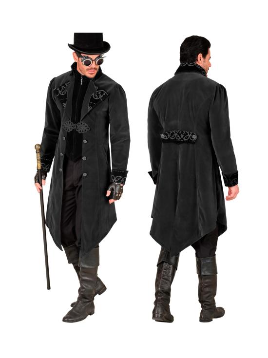 Abrigo gótico para hombre de terciopelo, frac steampunk, para carnaval, Halloween, cosplay
