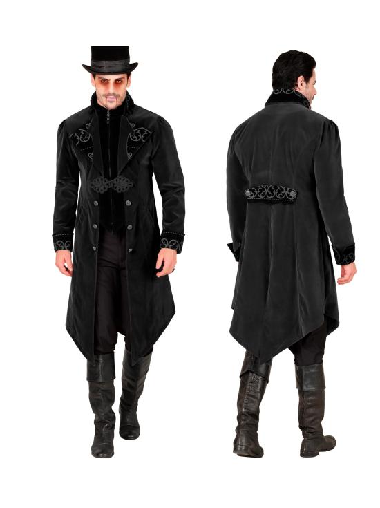 Abrigo gótico para hombre de terciopelo, frac steampunk, para carnaval, Halloween, cosplay