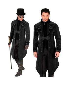 Abrigo gótico para hombre de terciopelo, frac steampunk, para carnaval, Halloween, cosplay