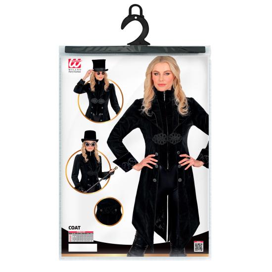 Abrigo gótico para mujer de terciopelo, frac steampunk, para carnaval, Halloween, cosplay