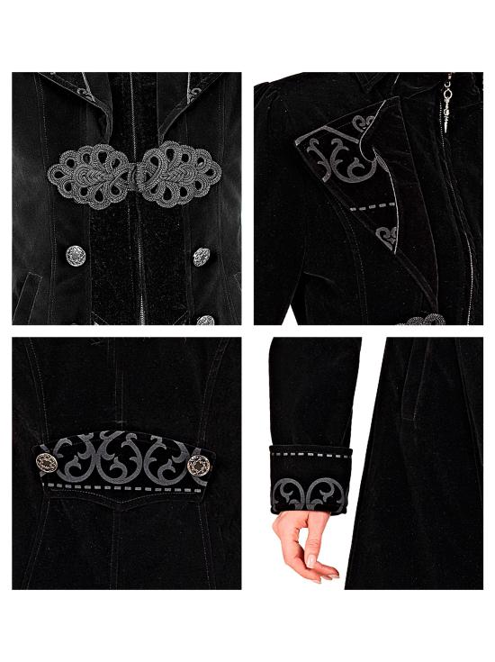 Abrigo gótico para mujer de terciopelo, frac steampunk, para carnaval, Halloween, cosplay