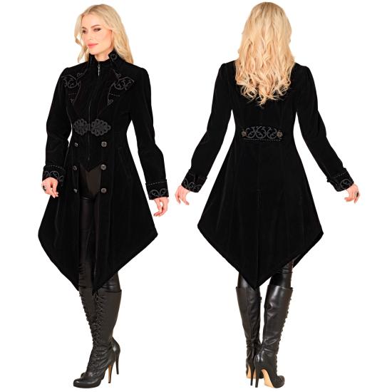 Abrigo gótico para mujer de terciopelo, frac steampunk, para carnaval, Halloween, cosplay