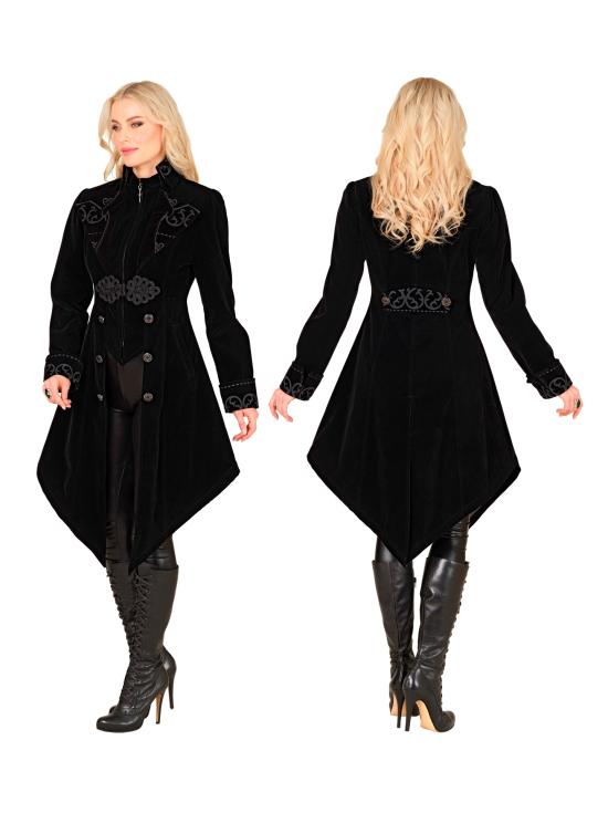 Abrigo gótico para mujer de terciopelo, frac steampunk, para carnaval, Halloween, cosplay