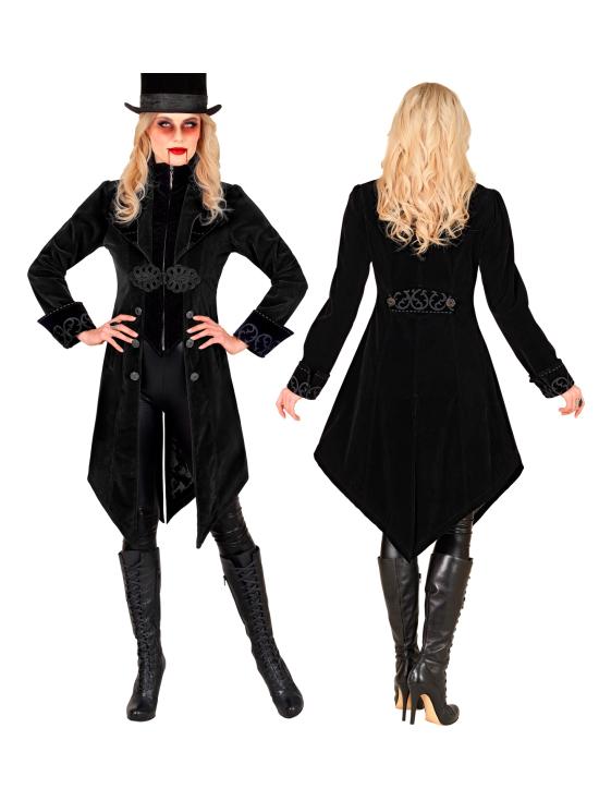 Abrigo gótico para mujer de terciopelo, frac steampunk, para carnaval, Halloween, cosplay
